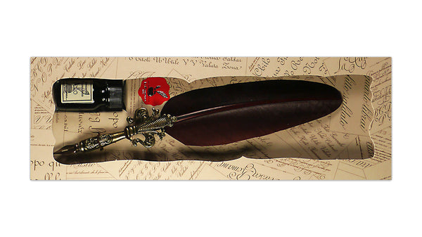 Fleur De Lys Feather Quill Ink Set