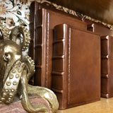 Gold Octopus Bookends on bookshelf
