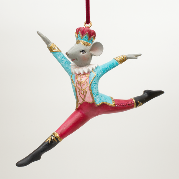 Hanging Christmas Nutcracker and Mouse Ballerinos