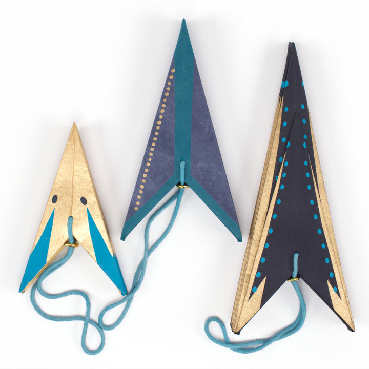 East End Press Folded Star Hanging Ornaments - Set of Three