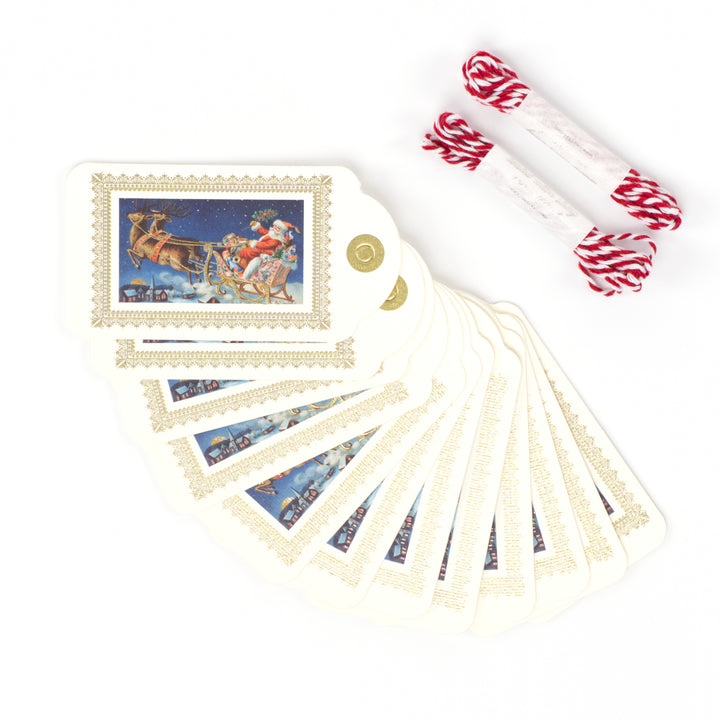 Santa and Reindeer Gift Tags with Cotton String
