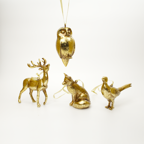 Hanging Gold Christmas Animals