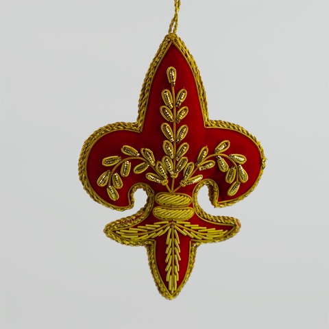 Velvet Fleur de Lys Hanging Decoration