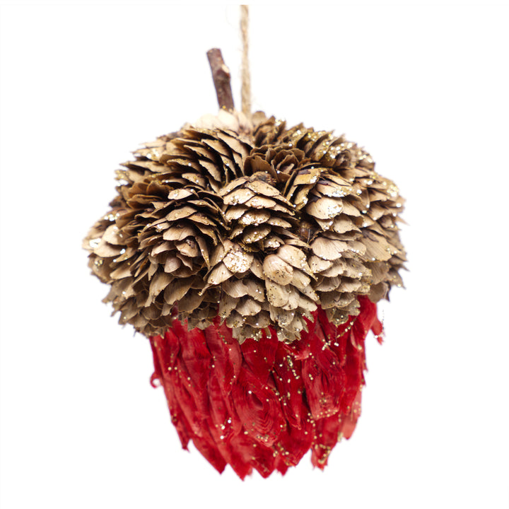 Gold and Red Acorn Hanging Decoration