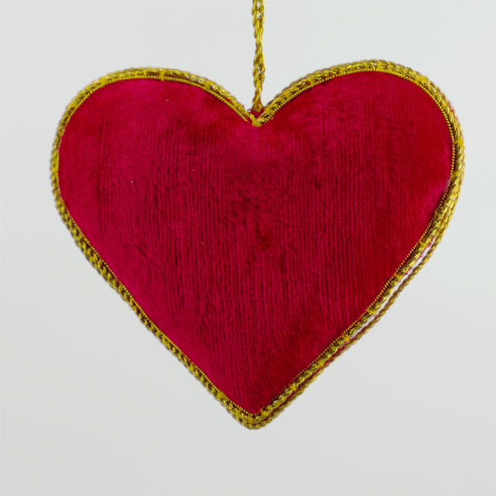 Velvet Heart Hanging Decoration
