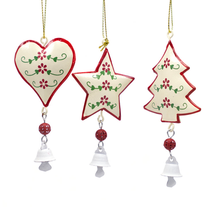 Set of Six Metal Hanging Decorations