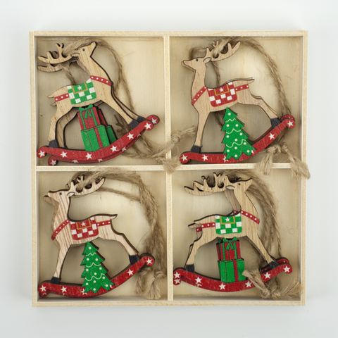 Hanging Rocking Reindeer Decorations