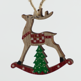 Hanging Rocking Reindeer Decorations