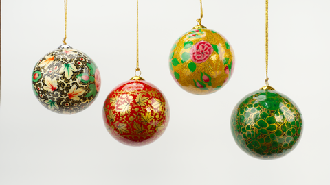 Hand-painted Lacquered Baubles from Kashmir