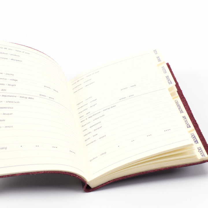 Burgundy Pocket Leather Wine Journal