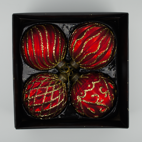 Large Sparkling Crimson Baubles