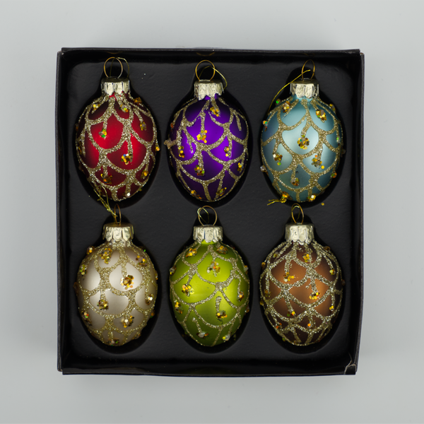 Colourful Sparkling Teardrop Baubles