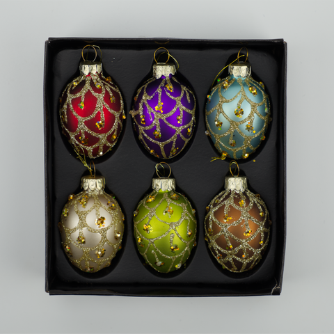 Colourful Sparkling Teardrop Baubles