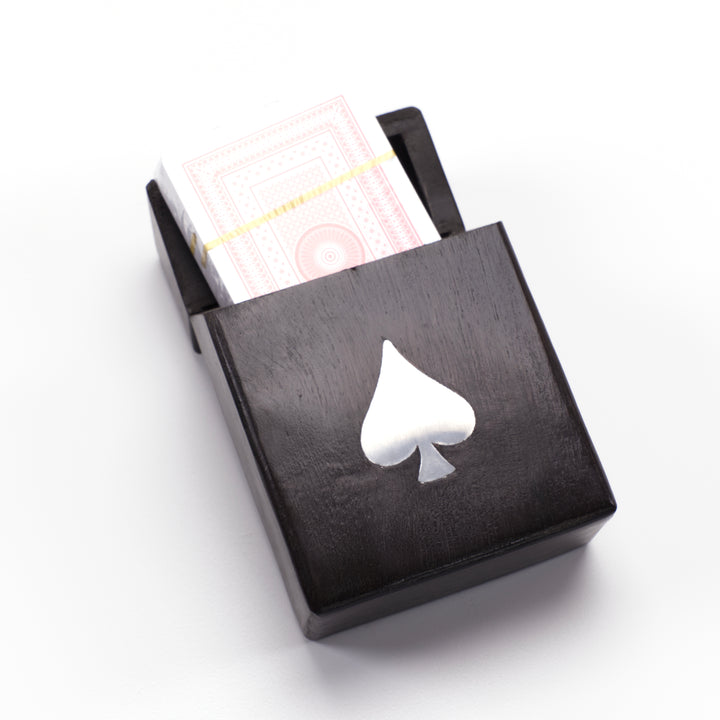Inlaid Wooden Card Box and Deck