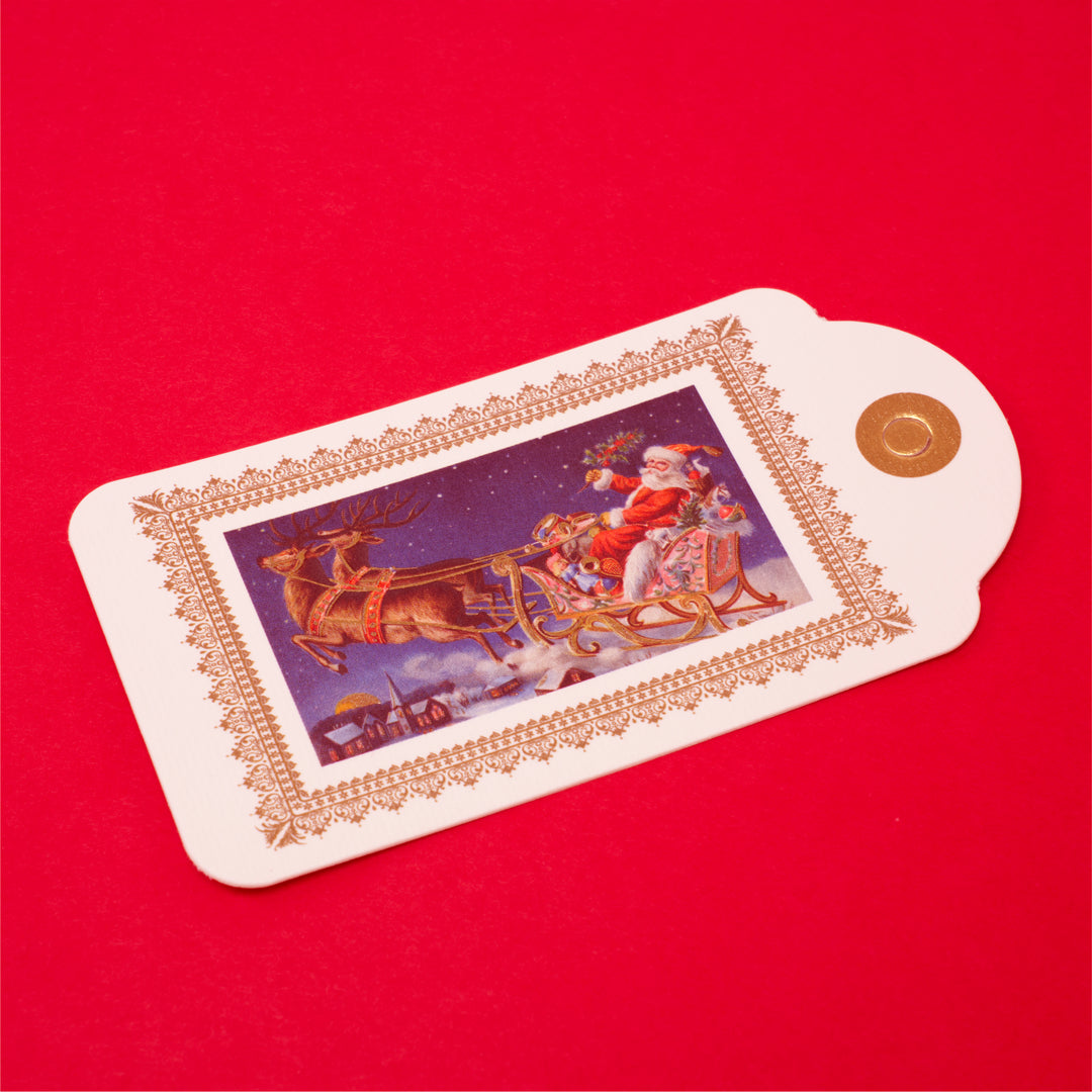 Santa and Reindeer Gift Tags with Cotton String