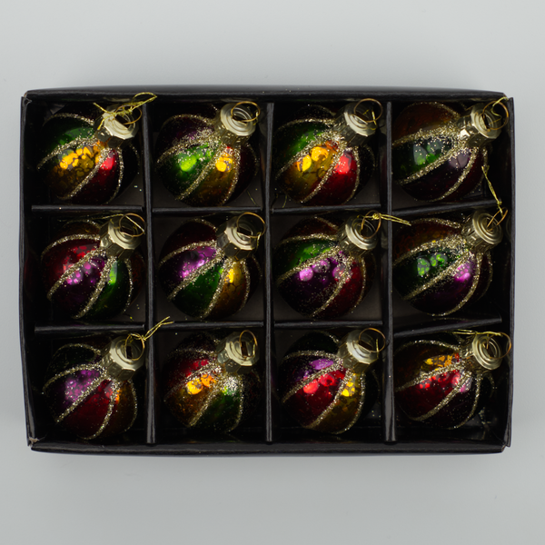 Small Sparkling Coloured Glass Baubles