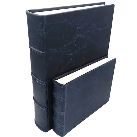 Bomo Art Leatherbound Photo Album - Large and Small in blue