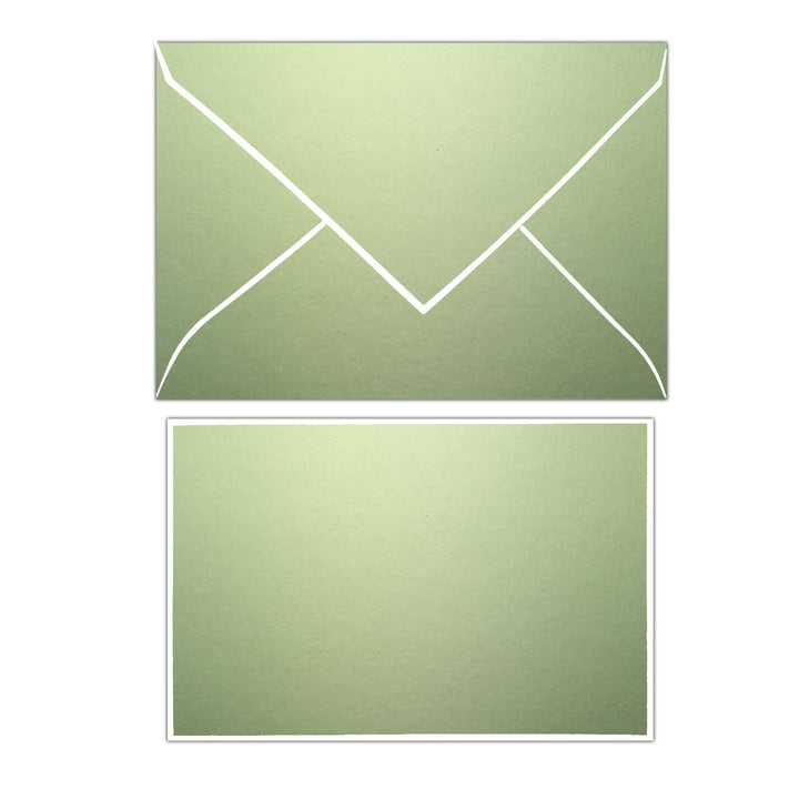 Pastel Green Bordered Correspondence Card & Envelope