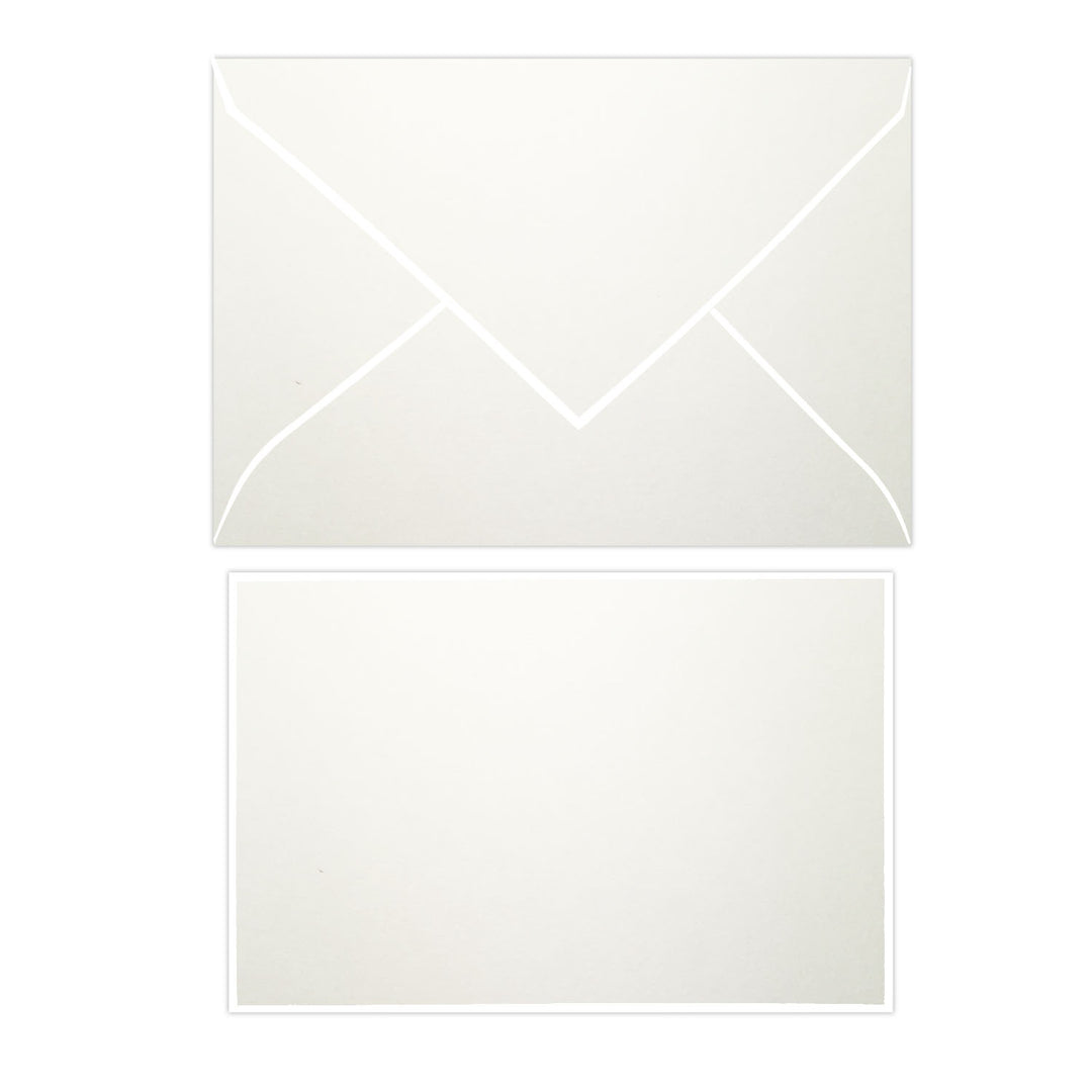 White Bordered Correspondence Card & Envelope