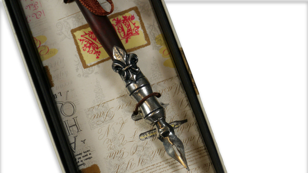 Wood and Pewter Dip Pen