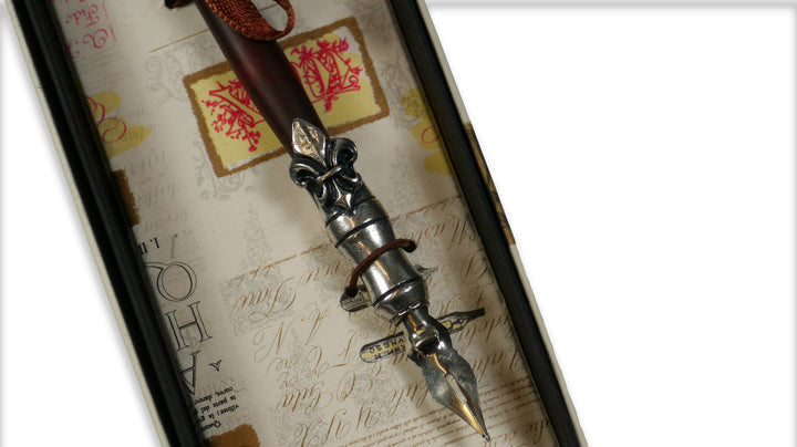 Wood and Pewter Dip Pen