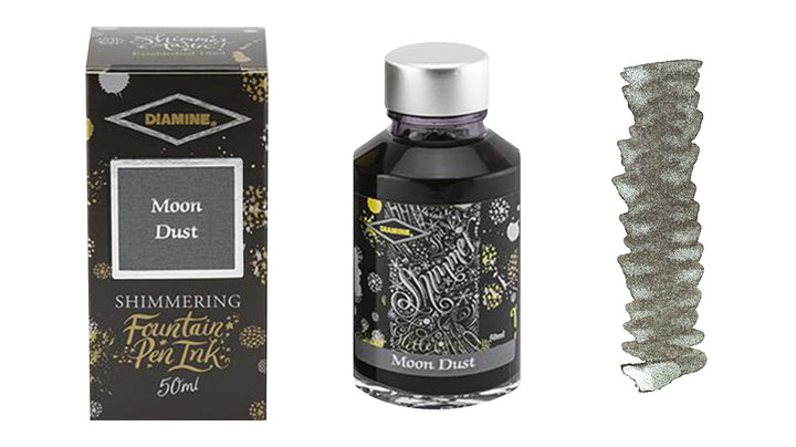 Diamine Shimmer Ink for Fountain Pens - Moon Dust (Grey and Silver)
