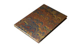 Hand-Marbled Recipe Book - Brown Peacock Pattern
