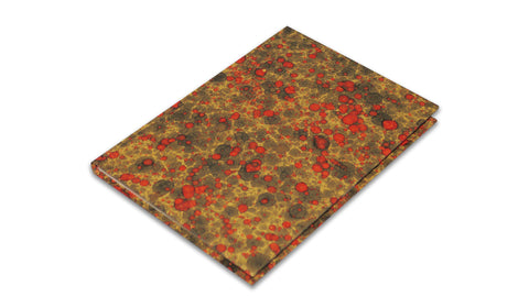 Hand-Marbled Recipe Book - Orange Splatter Pattern