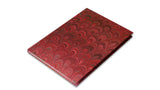 Hand-Marbled Recipe Book - Red Peacock Pattern