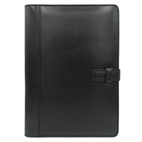 Leather Writing Folder - black, outside