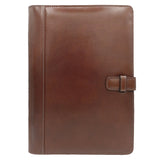 Leather Writing Folder - brown, outside