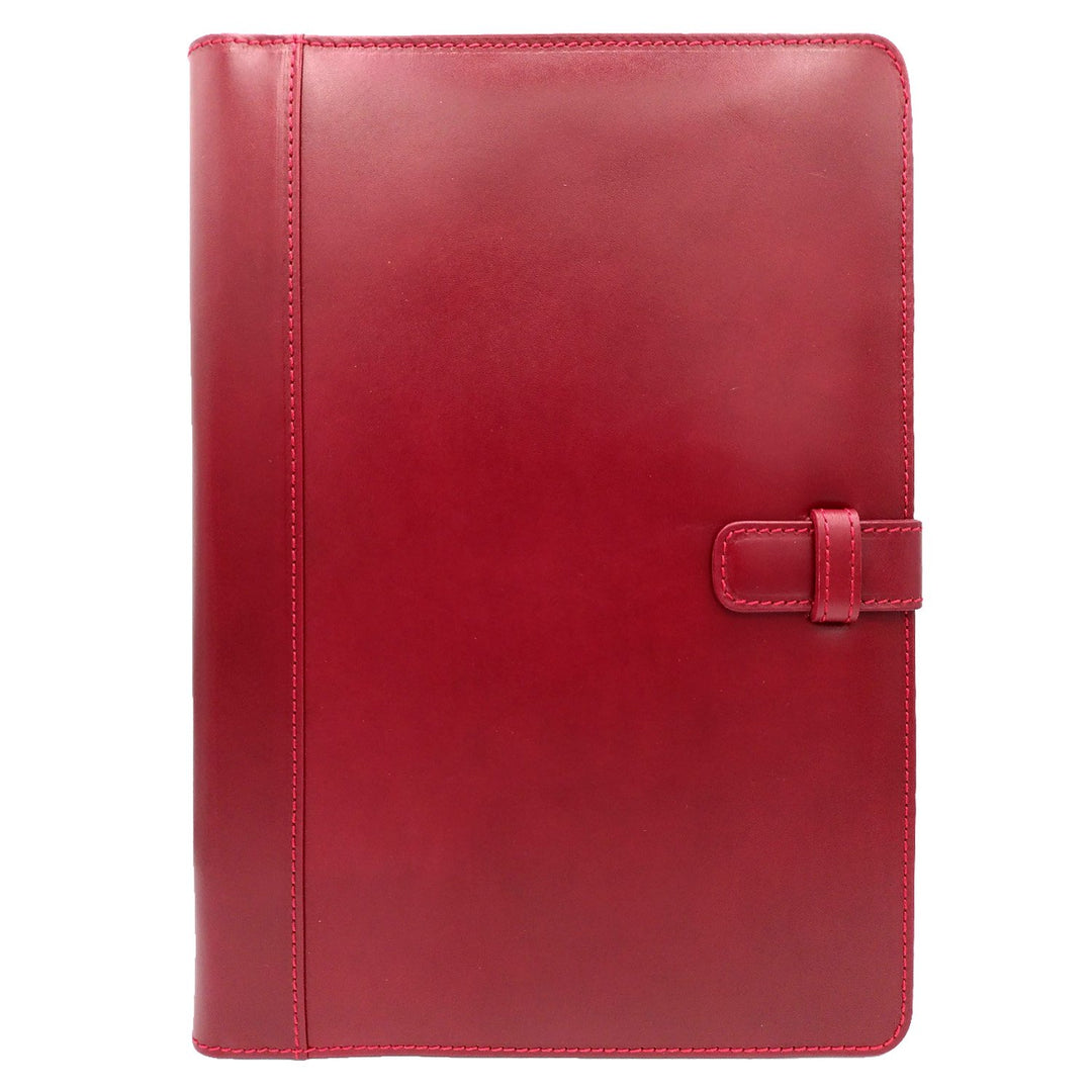 Leather Writing Folder - red, outside