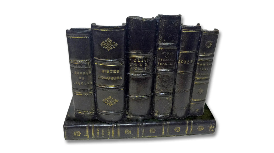 Faux Book Letter Rack - Black