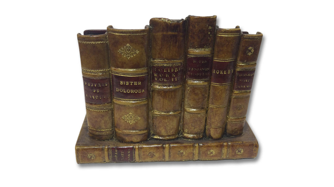 Faux Book Letter Rack - Tan