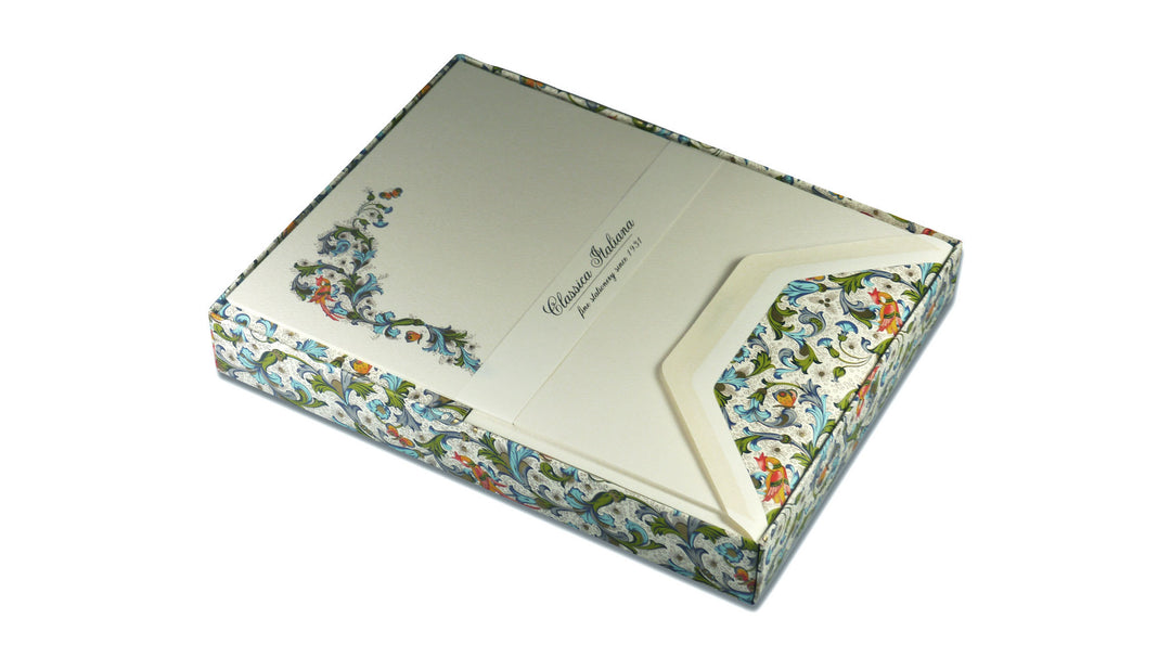 Florentine Writing Paper - Blue Florentine, A5 Paper Boxed