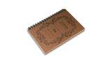 Italian Letterpressed Ringbound Notebook - light brown
