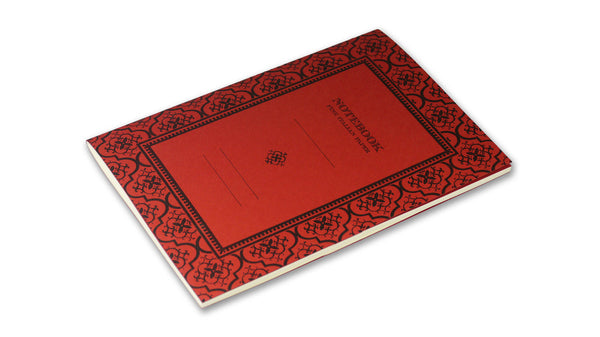 Italian Letterpressed Stitched Notebook - red