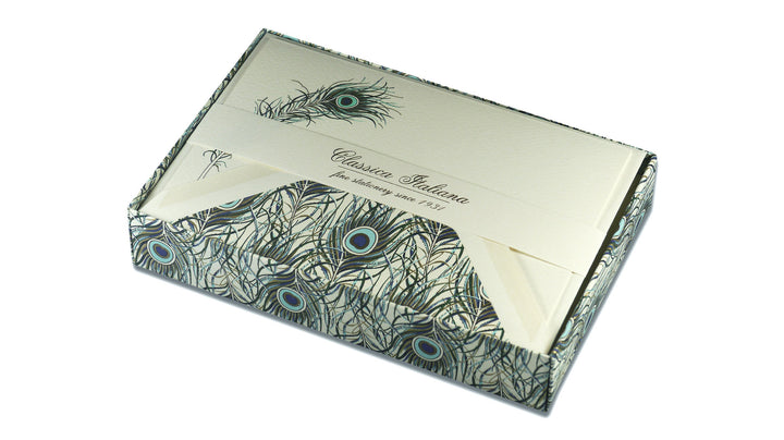 Peacock Feather Writing Paper - folded notelets
